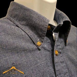 Brooks Brothers Sport Shirt- XL, Prince of Wales Check, Blue, Button Down Collar